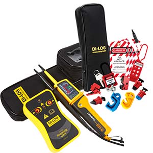 Voltage indicator proving unit kit with lockout tagout devices
