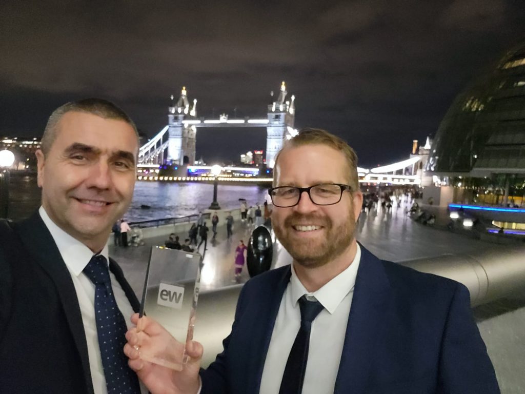 Dave and Paul with EW Award in London