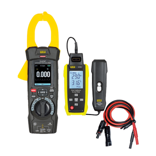 Image of solar test kit which includes irradiance meter and clamp meter